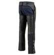 Milwaukee Leather Chaps for Men's Black Leather 4-Pockets - Snap Out Thermal Lined Motorcycle Riders Chap - SH1191C