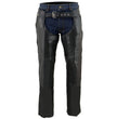 Milwaukee Leather Chaps for Men's Black Leather 4-Pockets - Snap Out Thermal Lined Motorcycle Riders Chap - SH1191C