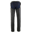 Milwaukee Leather Chaps for Men's Black Leather Belt Less- Adjustable Side Snap Loop Motorcycle Riders Chap- SH1198