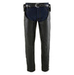 Milwaukee Leather Chaps for Men's Black Leather Belt Less- Adjustable Side Snap Loop Motorcycle Riders Chap- SH1198
