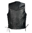 Milwaukee Leather SH1314 Men's Classic Black Braided Leather Vest with Side Laces