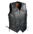 Milwaukee Leather SH1314 Men's Classic Black Braided Leather Vest with Side Laces