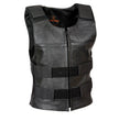 Milwaukee Leather SH1367 Men's Black Leather Swat Style Rider Vest w/ Plain Back Panel for Club Patches