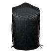 Milwaukee Leather SH1397 Men's Classic Black Leather Side Lace Vest