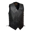Milwaukee Leather SH1397 Men's Classic Black Leather Side Lace Vest