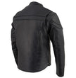 Milwaukee Leather SH1408 Men's Sporty Crossover Vented Black Leather Scooter Jacket