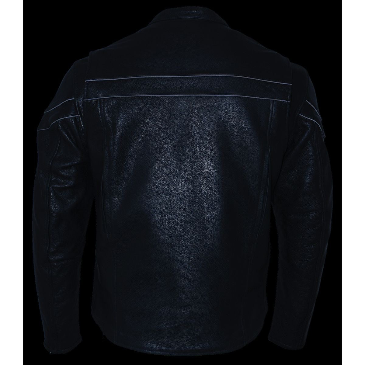 Milwaukee Leather SH1408 Men's Sporty Crossover Vented Black Leather Scooter Jacket