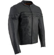 Milwaukee Leather SH1408 Men's Sporty Crossover Vented Black Motorcycle Leather Scooter Jacket