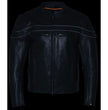 Milwaukee Leather SH1408 Men's Sporty Crossover Vented Black Motorcycle Leather Scooter Jacket