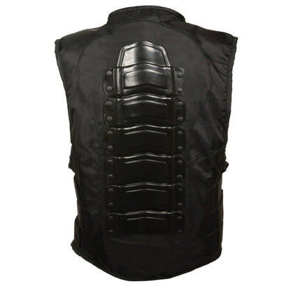 Milwaukee Leather SH1458 Men's Black Textile SWAT Style Biker Vest with Armor