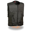 Milwaukee Leather SH1458 Men's Black Textile SWAT Style Biker Vest with Armor
