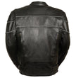 Milwaukee Leather SH1785 Men's Black Leather Scooter Style Motorcycle Jacket w/ Side Stretch and Reflective Piping