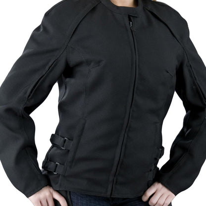 NexGen SH19055 Women's Black Textile Motorcycle Racer Jacket