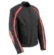 Milwaukee Leather SH1954 Women's Black and Red Textile Jacket with Stud and Wings Detailing