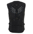 Milwaukee Leather SH1955 Ladies Black Textile Vest with Wing Embroidery