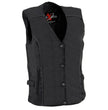 Milwaukee Leather SH1955 Ladies Black Textile Vest with Wing Embroidery