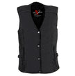 Milwaukee Leather SH1955 Ladies Black Textile Vest with Wing Embroidery