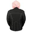 NexGen SH1966 Ladies Black and Pink 3/4 Jacket with Reflective Tribal and Hoodie