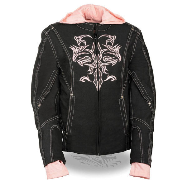 NexGen SH1966 Ladies Black and Pink 3/4 Jacket with Reflective