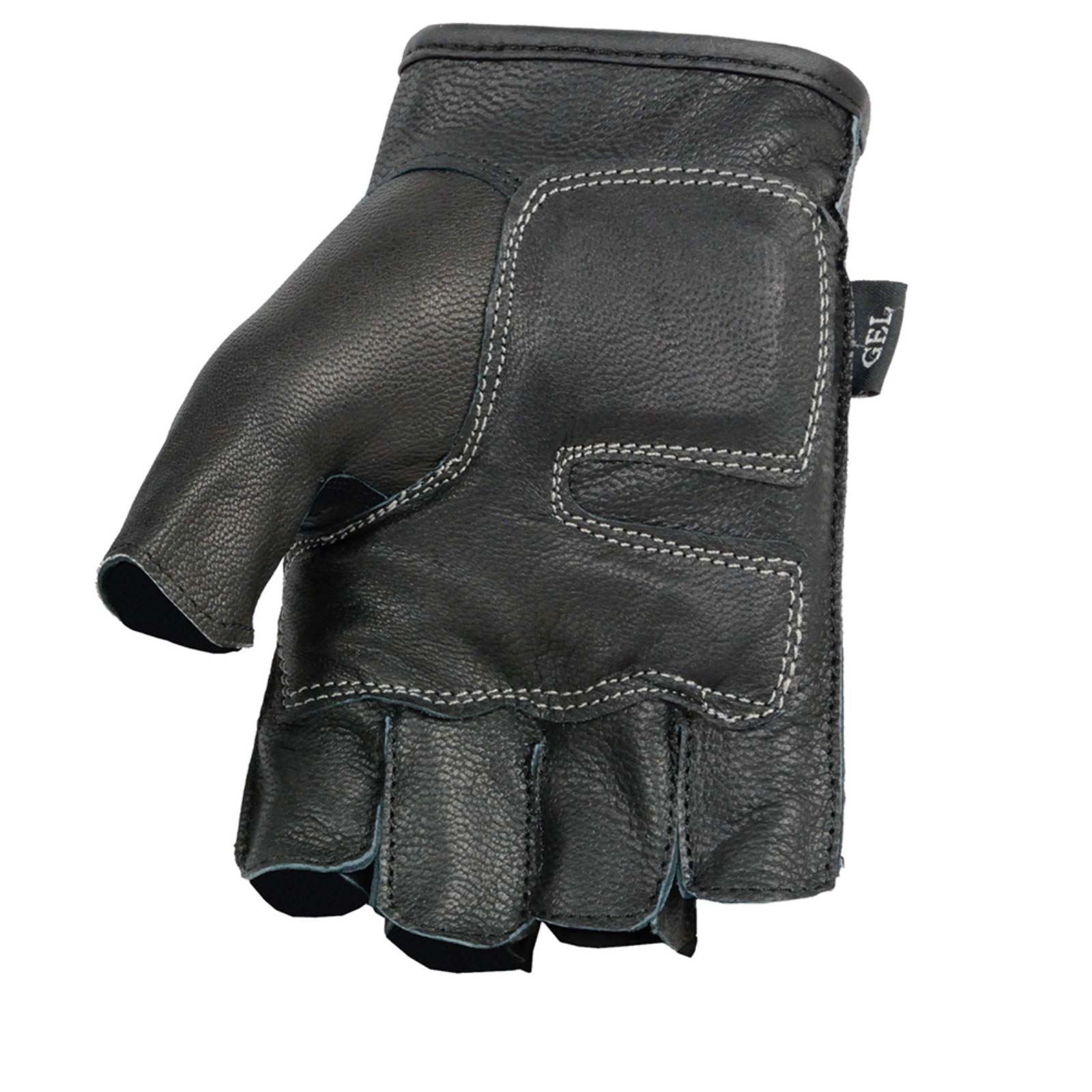 Milwaukee Leather SH198 Men's Black Leather Gel Padded Palm