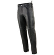 Milwaukee Leather SH1987 Men's Black Leather Deep Pocket Motorcycle Over Pants with Side Laces