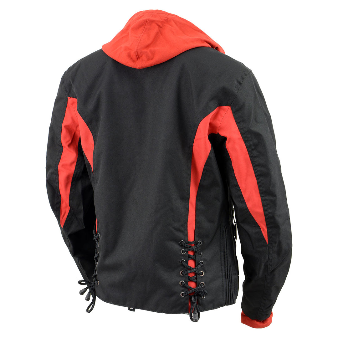 Nexgen Riding Jacket NexGen SH1998 Ladies Red and Black Textile Racer Jacket with Removable ...