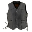 Milwaukee Leather SH2011L Kids Black Classic Side Lace Three Snap Leather Vest
