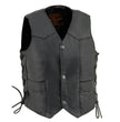 Milwaukee Leather SH2011L Kids Black Classic Side Lace Three Snap Leather Vest