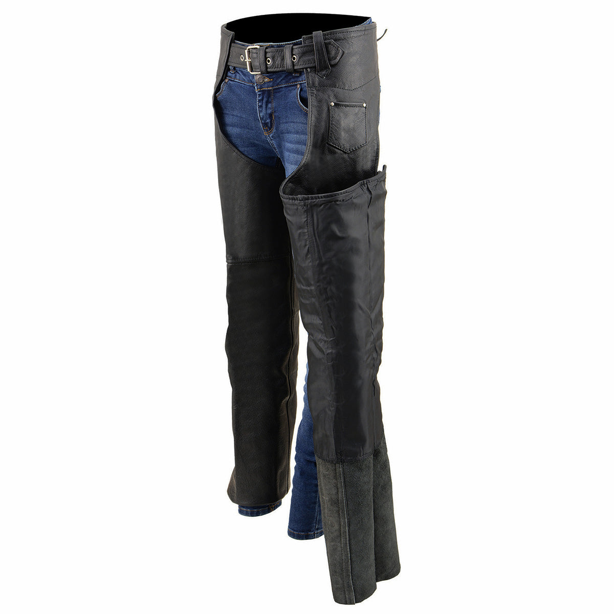 Milwaukee Leather SH2013 Kids Unisex Black Classic Leather Chaps