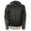 NexGen SH2034 Men's Black and Grey Nylon Racer Jacket with Hoodie
