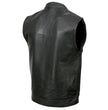 Milwaukee Leather SH2036 Men's Black Club Style' Open Neck Leather Vest