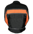 NexGen SH2095 Men's 'Racer' Black and Orange Textile Motorcycle Jacket