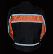 NexGen SH2095 Men's 'Racer' Black and Orange Textile Motorcycle Jacket