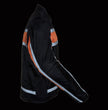 NexGen SH2095 Men's 'Racer' Black and Orange Textile Motorcycle Jacket