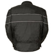 NexGen SH212102 Men's Black Textile Vented Moto Jacket with Reflective Piping