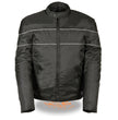 NexGen SH212102T Men's Tall Sizes Black Textile Vented Moto Jacket with Reflective Piping