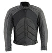 NexGen SH2153 Men's Black CE Armored Motorcycle Textile and Leather Combo Jacket