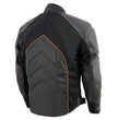NexGen SH2153 Men's Black and Orange CE Armored Motorcycle Textile and Leather Combo Jacket