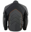 NexGen SH2153 Men's Black and Orange CE Armored Motorcycle Textile and Leather Combo Jacket