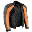 NexGen SH2153 Men's Black and Orange CE Armored Motorcycle Textile and Leather Combo Jacket