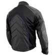 NexGen SH2153 Men's Black and Blue CE Armored Motorcycle Textile and Leather Combo Jacket
