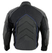 NexGen SH2153 Men's Black and Blue CE Armored Motorcycle Textile and Leather Combo Jacket