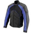 NexGen SH2153 Men's Black and Blue CE Armored Motorcycle Textile and Leather Combo Jacket