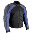 NexGen SH2153 Men's Black and Blue CE Armored Motorcycle Textile and Leather Combo Jacket