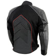 NexGen SH2153 Men's Combo Black and Red CE Armored Leather and Textile with Mesh Motorcycle Jacket