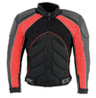 NexGen SH2153 Men's Combo Black and Red CE Armored Leather and Textile with Mesh Motorcycle Jacket