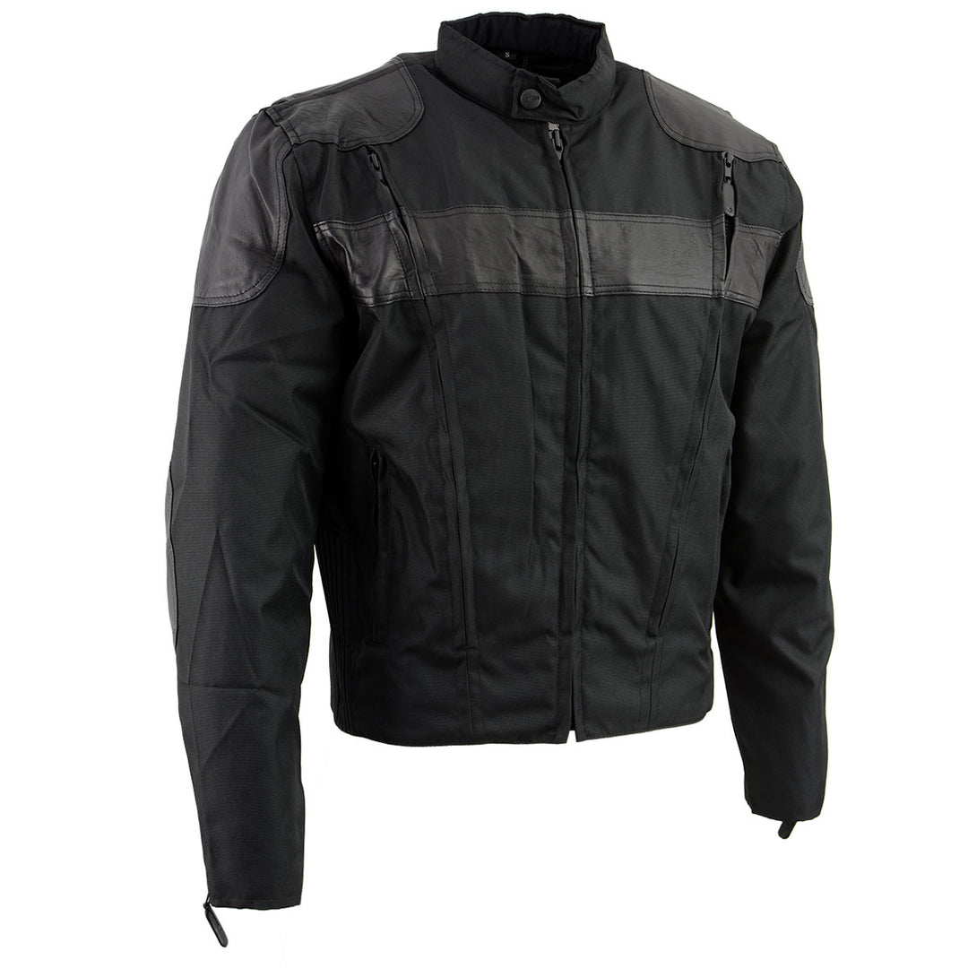 Nexgen Riding Jacket NexGen Men’s SH2177 Black Leather and Textile Vented Racer Jacket ...