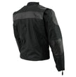 NexGen Men’s SH2177 Black Leather and Textile Vented Racer Jacket