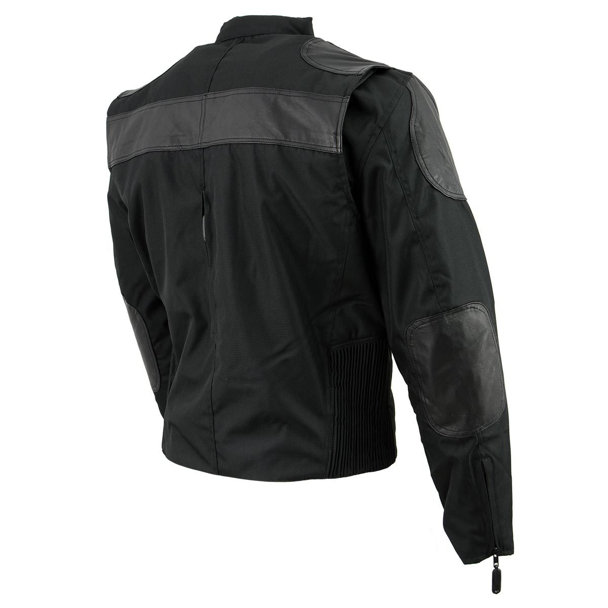 NexGen Men’s SH2177 Black Leather and Textile Vented Racer Jacket
