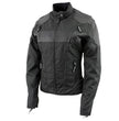 NexGen SH2179 Women's Black Leather and Textile Vented Racer Jacket